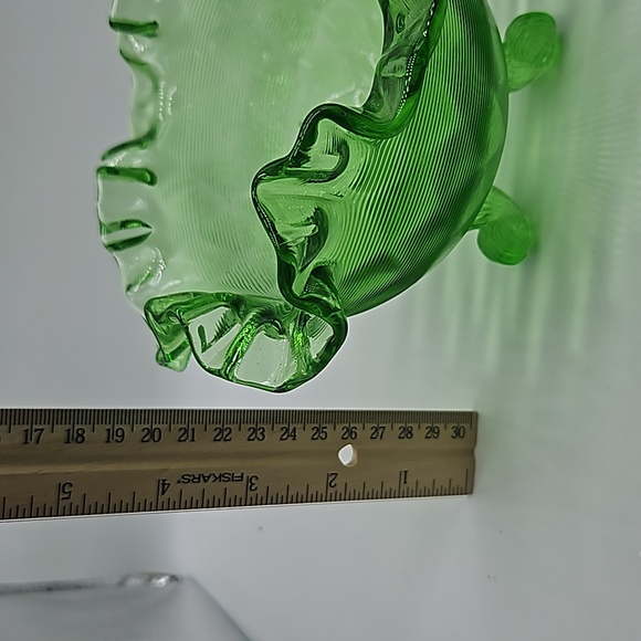 FENTON vintage signed threaded diamond optic glass bowl - Picture 8 of 9